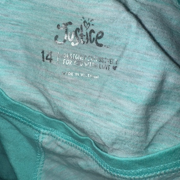 Justice Aqua Varsity Long Sleeve Tee - Picture 3 of 3